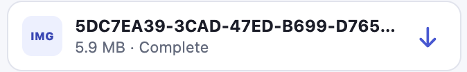 The extension shows Complete and the converted file size